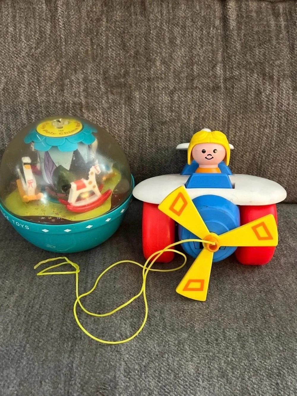 Vintage Fisher-Price Toy Lot - 1966 Chime Ball, Click n Clatter, Chatter Phone